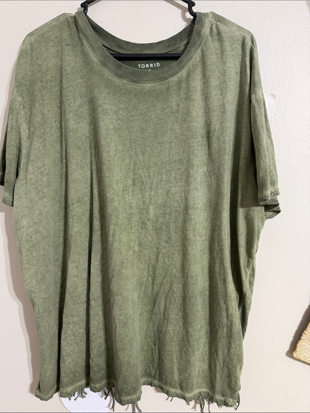 torrid Olive Green Washed Short Sleeve Tee